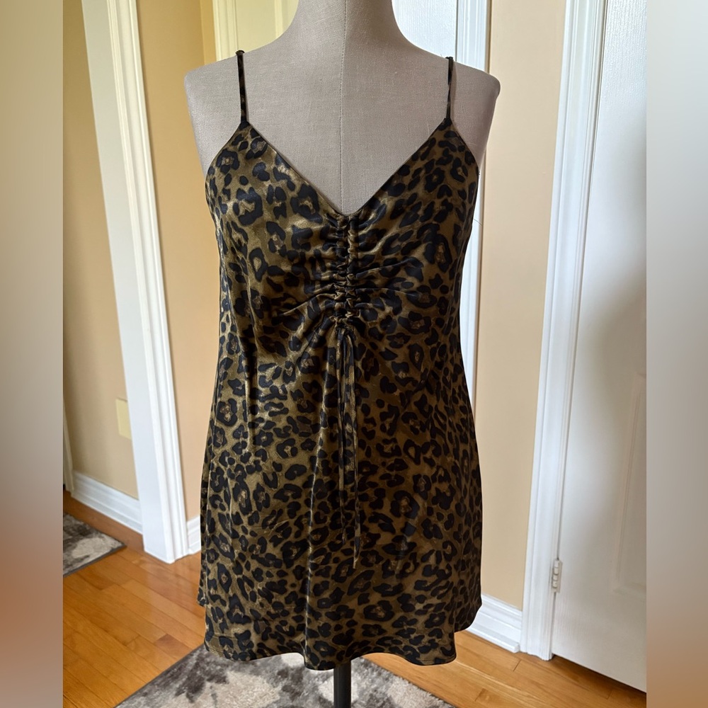 Zara Animal Print Satin Dress